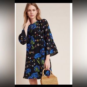 Maeve by Anthropologie Lucinda Silk Floral Tunic Dress